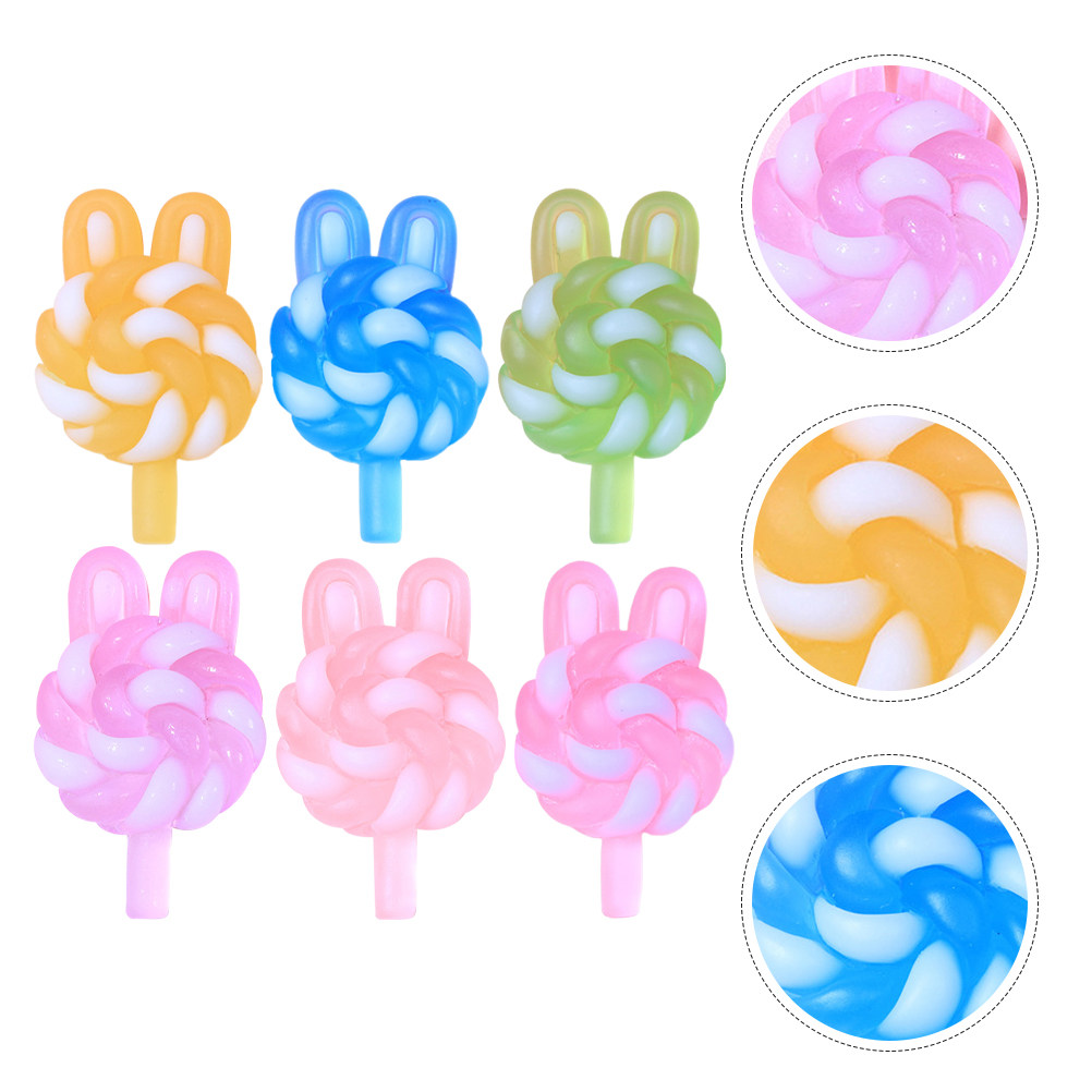 Resin Art Craft - 24 ชิ้น จี้รูปกระต่ายการ์ตูนน่ารัก เรืองแสง ทำจากเรซิ่นพลาสติก สำหรับงาน