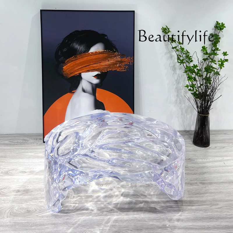 Resin Art Coffee Table - โต๊ะกาแฟเรซิ่นทรงพิเศษสไตล์มินิมอลทันสมัย สำหรับโรงแรม ห้องนั่งเล่น โต๊ะกลมดีไซน์สร้างสรรค์