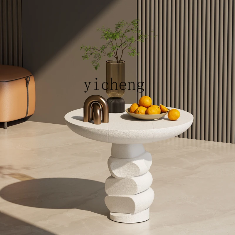 Resin Art Coffee Table - โต๊ะกาแฟหมุนได้ L8-12 โต๊ะข้างสำหรับห้องตัวอย่างดีไซน์สร้างสรรค์