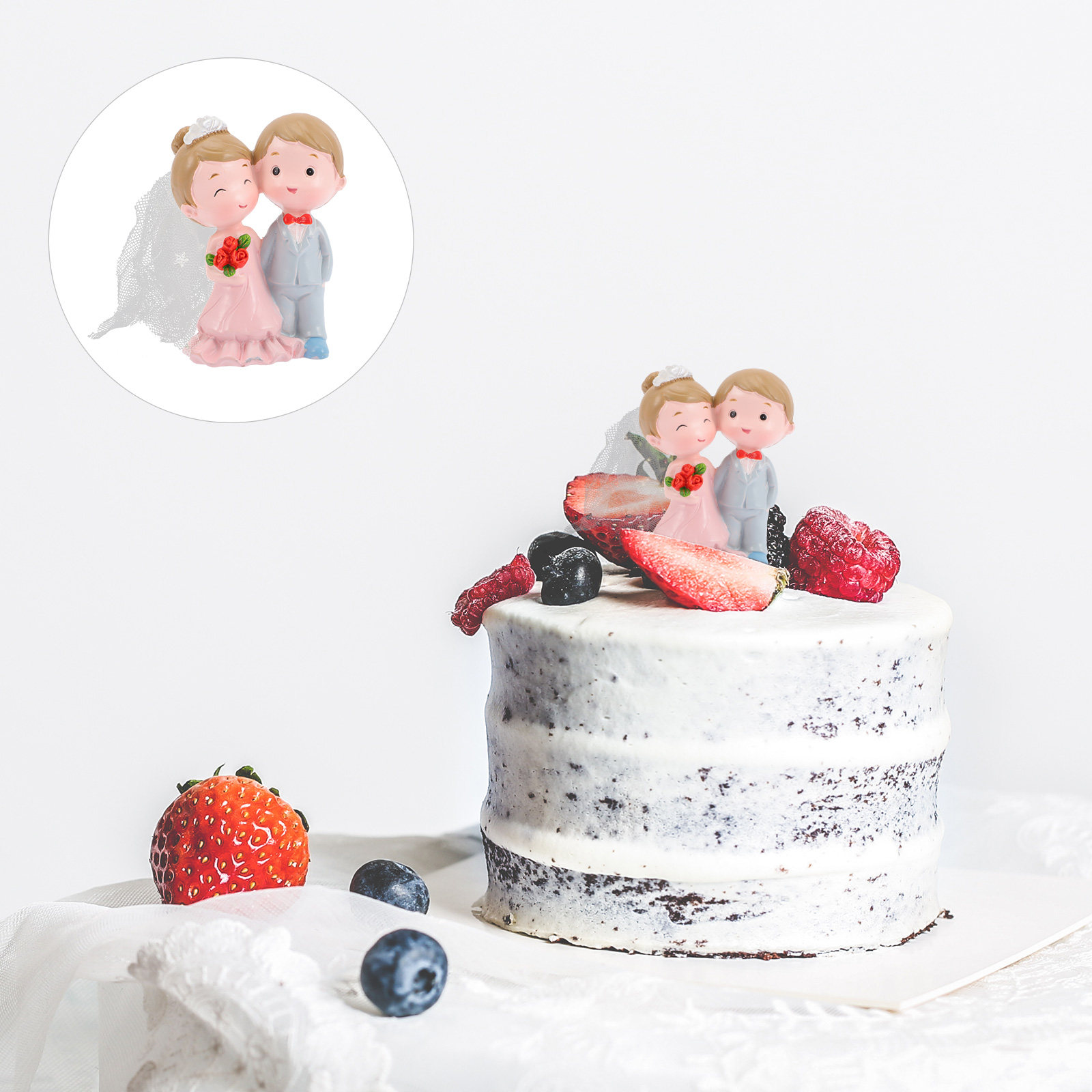 Resin Art For Wedding Gift - ของตกแต่งเค้กแต่งงาน รูปปั้นเจ้าบ่าวเจ้าสาวเรซิ่น ของตกแต่งศิลปะคู่รักสุดน่ารัก ของขวัญโรแมนติก ของตกแต่งขนมหวานที่น่าดึงดูด