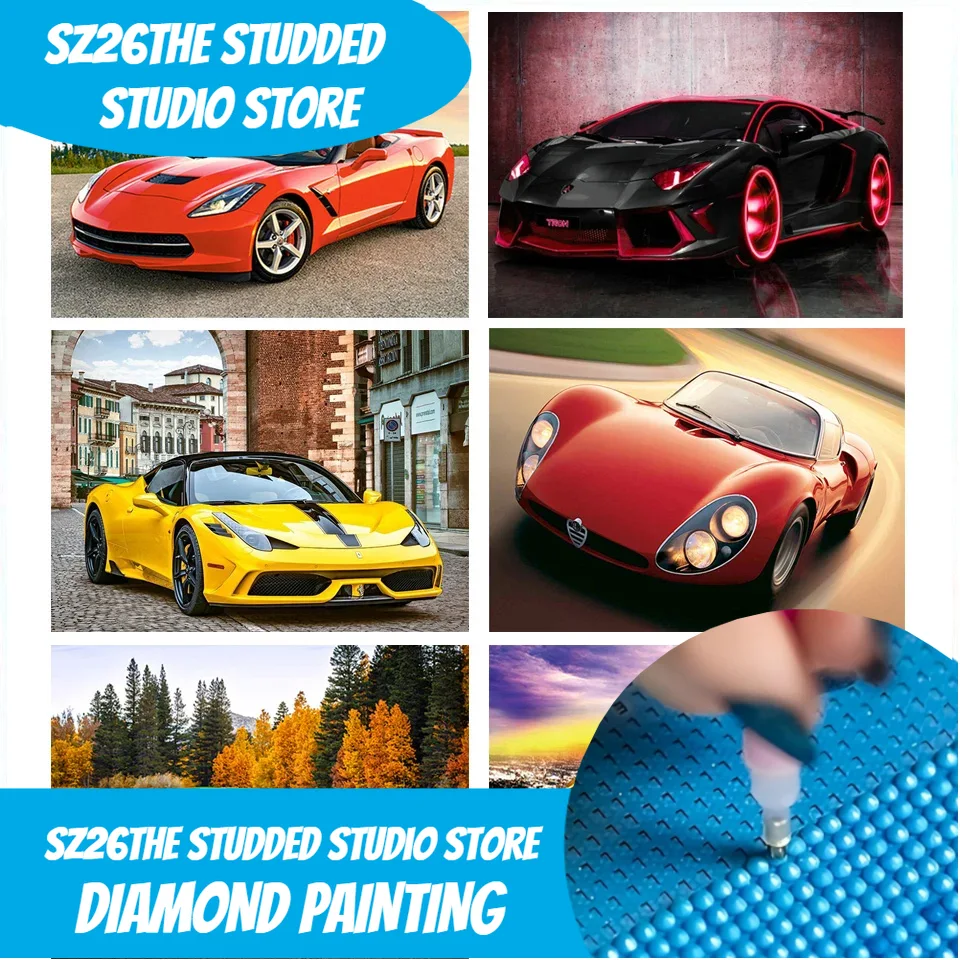 Resin Art Images - ภาพวาดเพชรติดเพชร Lamborghini GTP, รถสปอร์ตสุดหรู, งานปัก 5