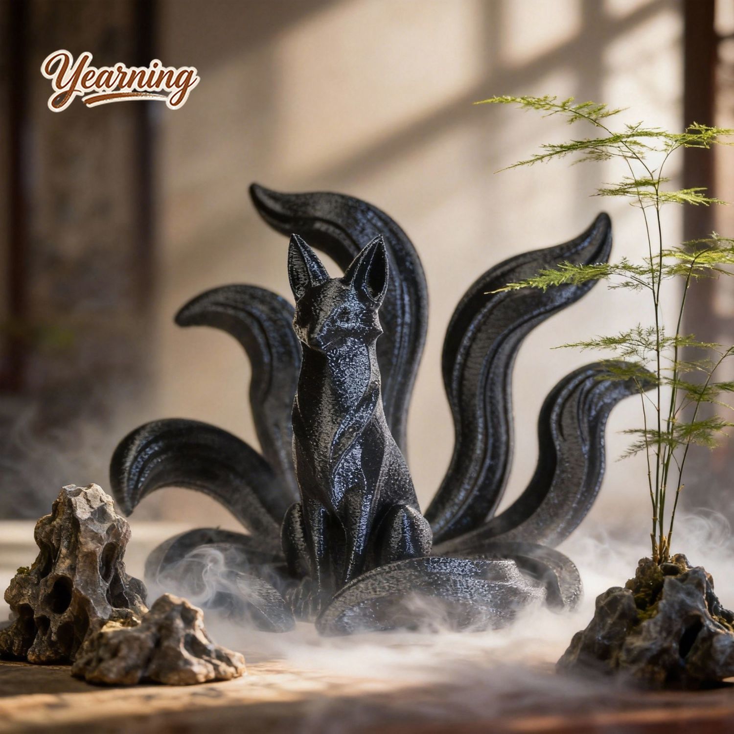 Resin Art Anniversary Gift - เครื่องประดับศิลปะสไตล์มินิมอล จิ้งจอกเก้าหาง ของขวัญวันเกิด งานฝีมือสร้างสรรค์ สำหรับสำนักงาน