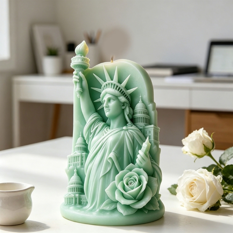 Resin Art Anniversary Gift - F68D 3D อนุสาวรีย์เทพีเสรีภาพลายนูนซิลิโคนเทียนแม่พิมพ์สำหรับเรซิ่น Art Handmade เทียนสบู่ช็อกโกแลตและของขวัญครบรอบ