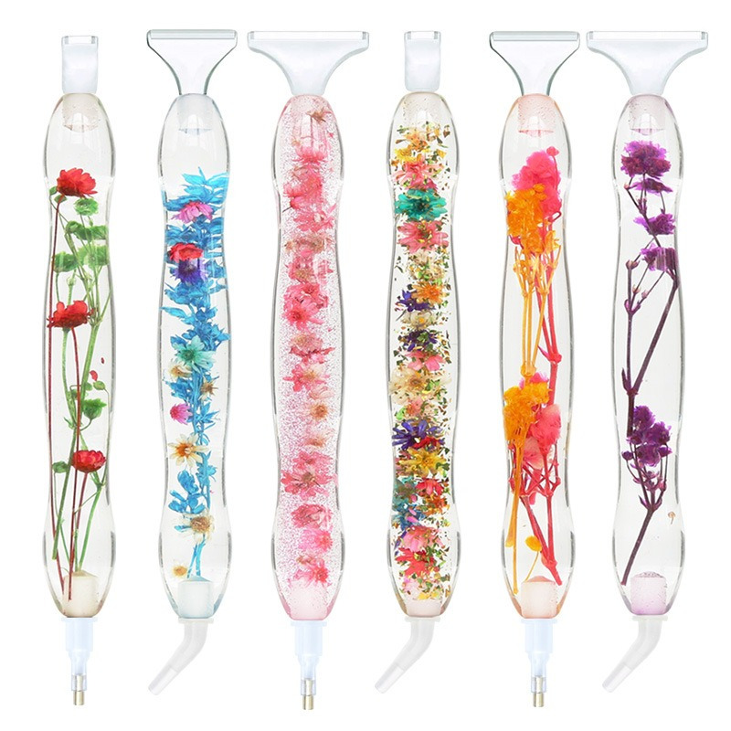 Resin Art Craft - ชุดปากกาเพชรเรซิ่น 5 มิติ ลายดอกไม้ 1 ชุด,