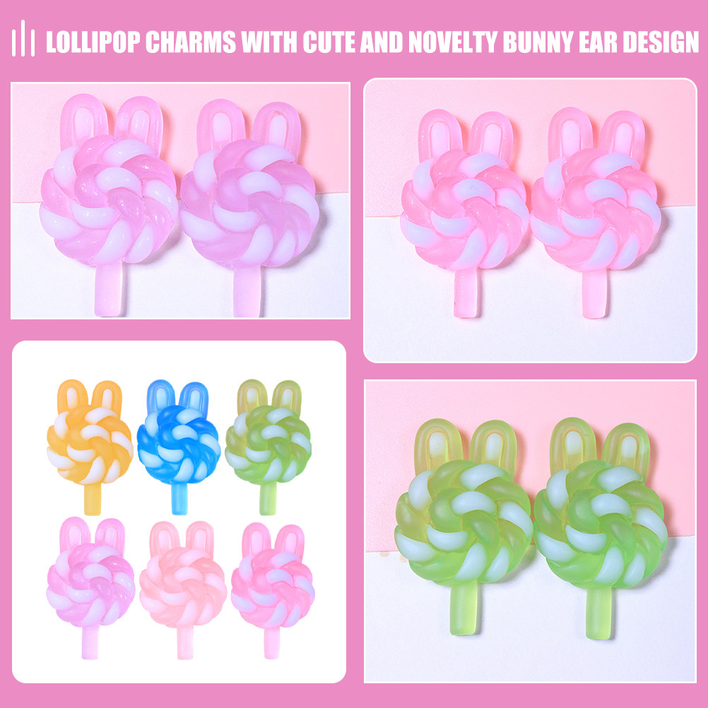 24 ชิ้น จี้รูปกระต่ายการ์ตูนน่ - Resin Art Craft บทวิจารณ์และราคา