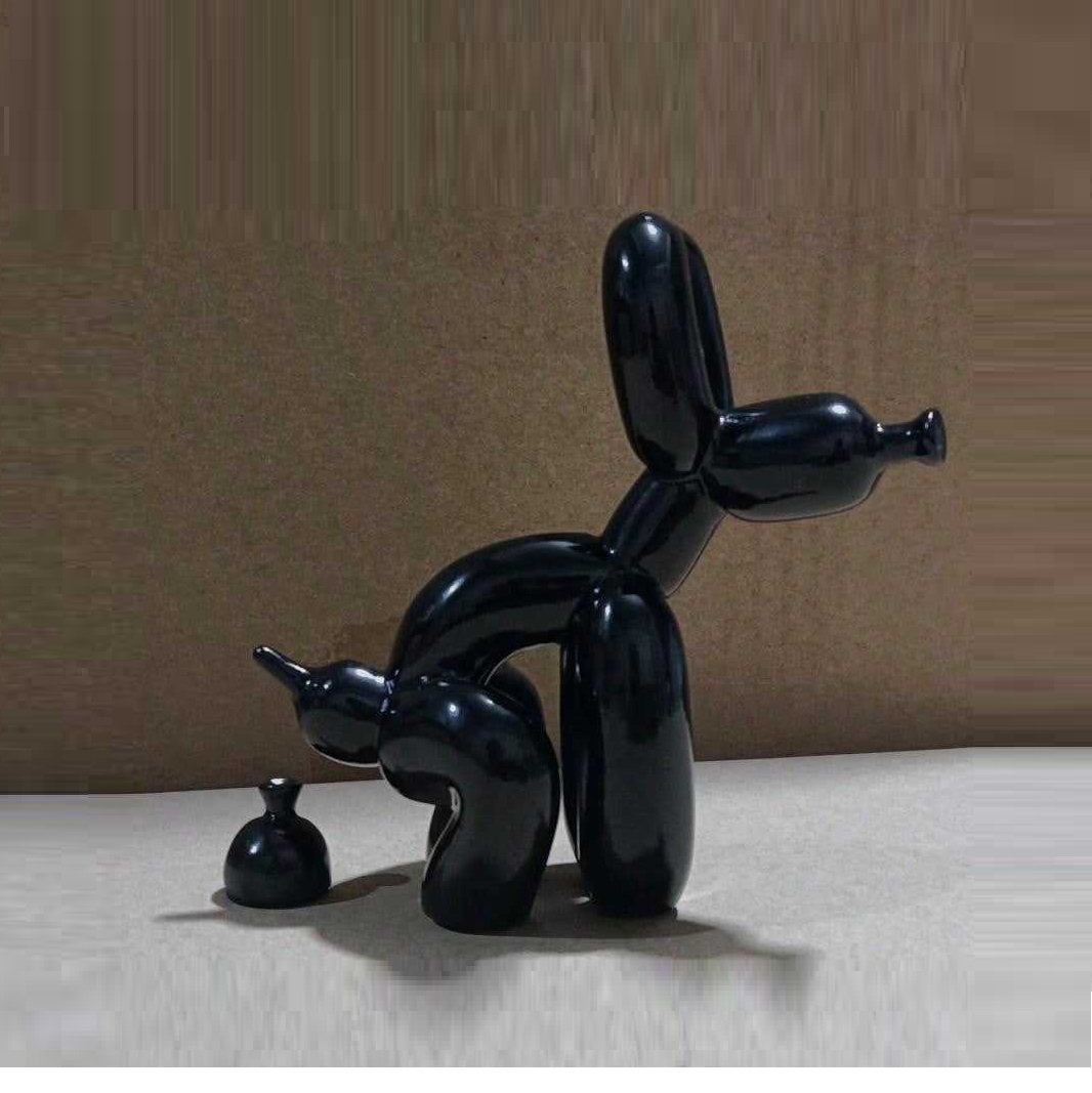 Modern Art Squat บอลลูนสุนัขรู - Resin Art With Wood บทวิจารณ์และราคา