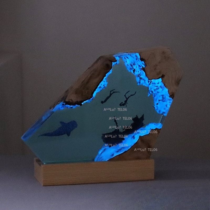 โคมไฟเรซิ่นไม้ รูปทรงมหาสมุทร  - Resin Art With Wood บทวิจารณ์และราคา