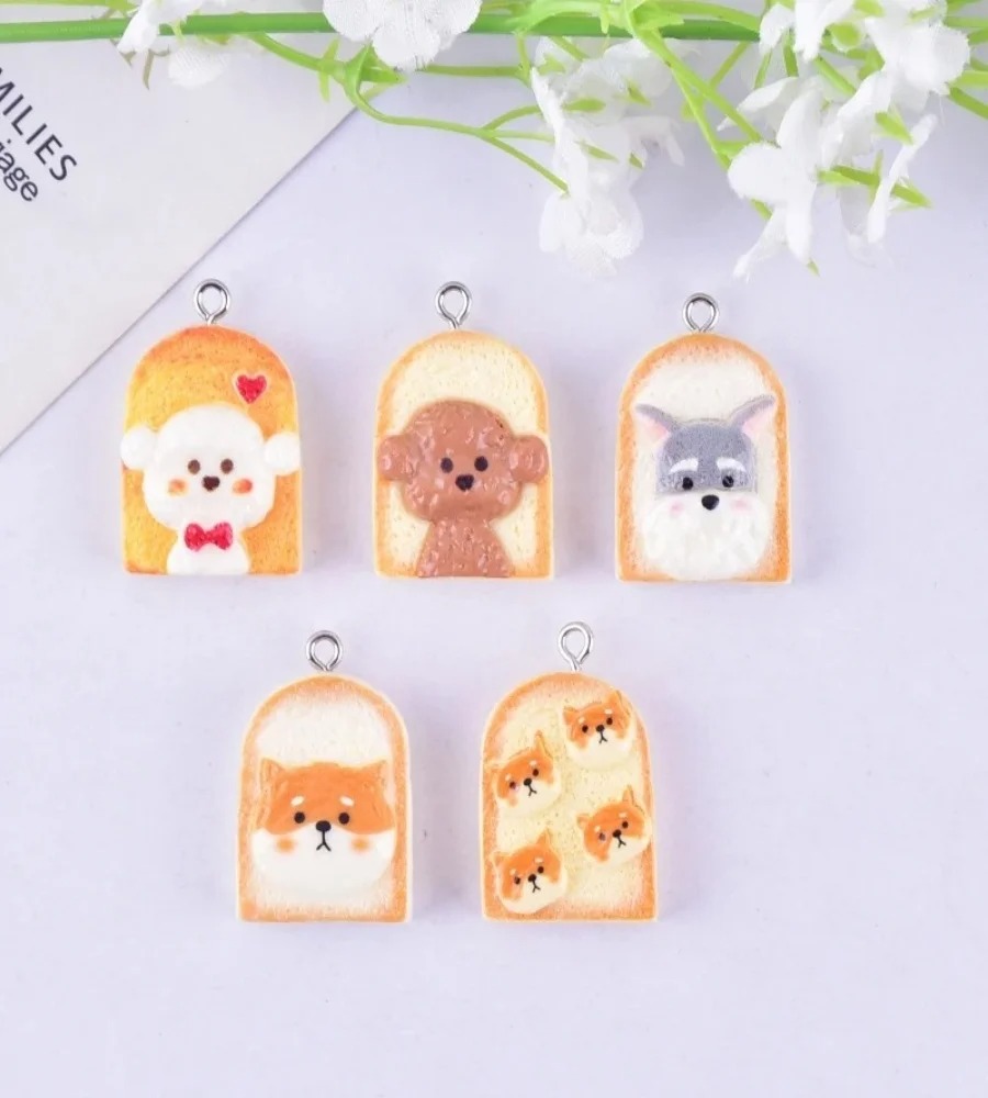 จี้เรซิ่นรูปสุนัขขนมปังปิ้งน่า - Resin Art Craft บทวิจารณ์และราคา