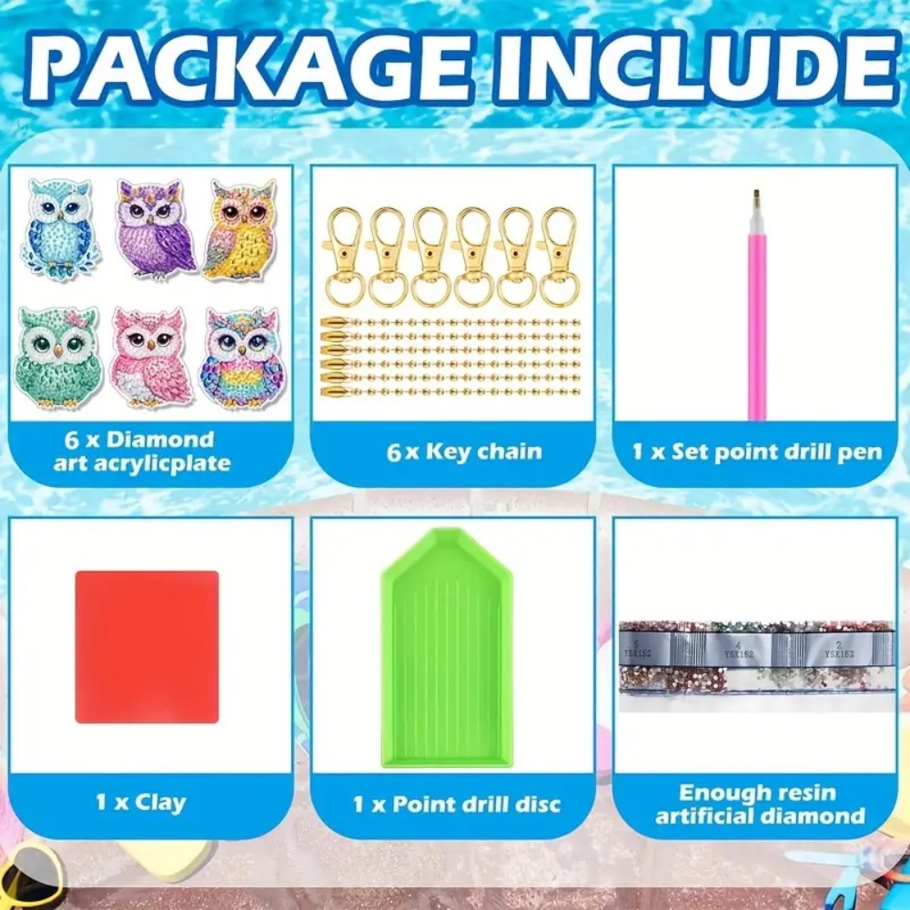 ชุดทำพวงกุญแจเพชร DIY 6 ชิ้น/ช - Resin Art Canvas บทวิจารณ์และราคา
