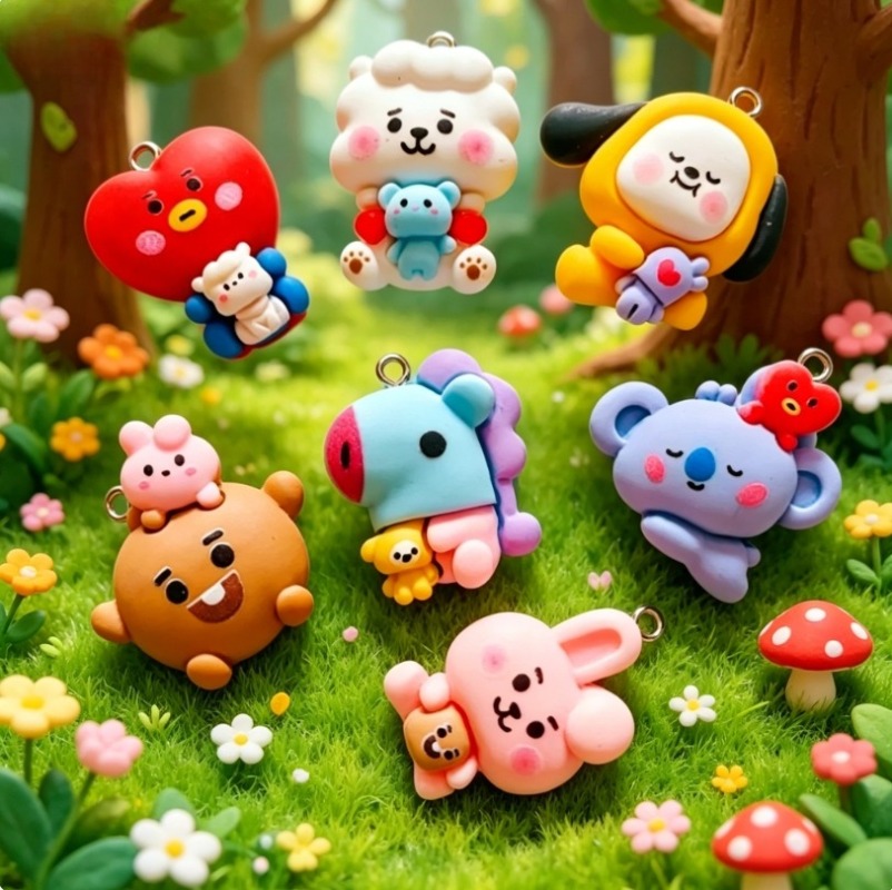 ชุด 7 ชิ้น BT21 ชาร์มการ์ตูนเร - Resin Art Craft บทวิจารณ์และราคา